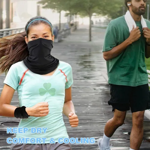 Miniatura 2 de Máscara facial con polaina para el cuello: bufanda Gator Pasamontañas transpirable Cubierta de enfriamiento Máscaras para hombres y mujeres
