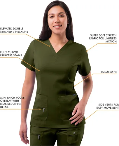 Miniatura 3 de Adar Pro - Ropa quirúrgica para mujer, con cuello en V elevado