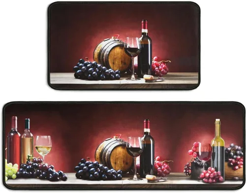 Miniatura 9 de Juego de 2 alfombras de cocina de mal de ojo, psicodélicas, antideslizantes, impermeables, cómodas, para decoración del hogar, sala de estar, 17 x