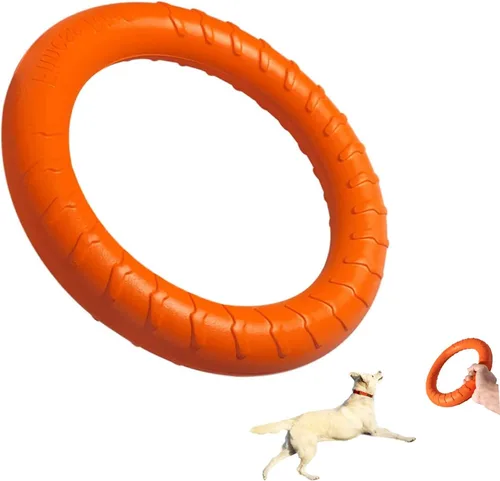 Miniatura 9 de Disco Volador Flotante Duradero Indestructible para Perros Grandes, Juguetes de Anillo para Masticadores, Piscina, Natación, Lanzamiento, Atrapar