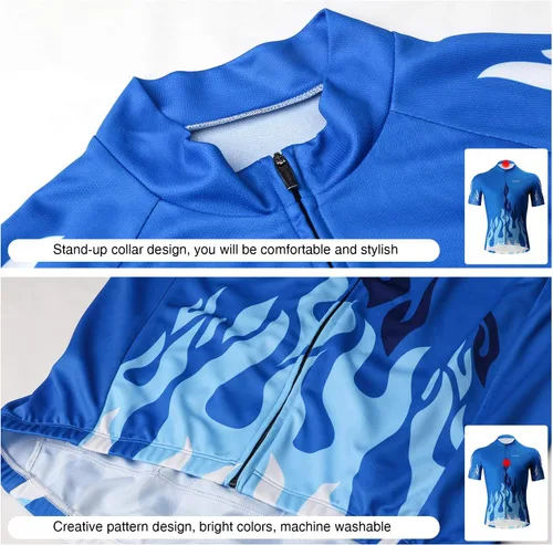 Miniatura 4 de CATENA Men's Cycling Jersey Short Sleeve Shirt Running Top Moisture Wicking Workout Sports T-Shirt