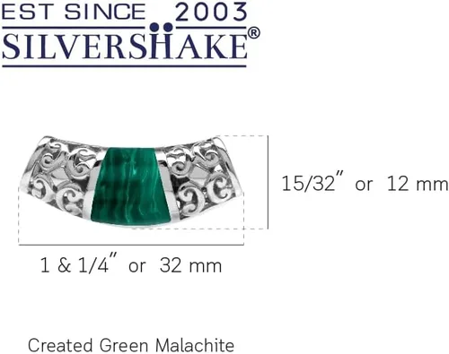 Miniatura 7 de Silvershake Colgante de diapositiva con incrustaciones de filigrana de plata de ley 925 chapada en oro blanco