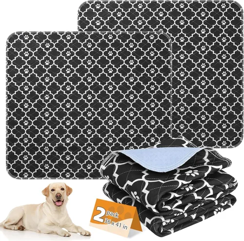 Miniatura 15 de KOOLTAIL Almohadillas lavables para orina de perros, paquete de 2 almohadillas de entrenamiento súper absorbentes reutilizables impermeables