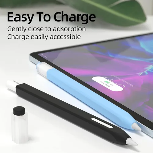 Miniatura 3 de Paquete de 2 estuches compatibles con Apple Pencil Pro/Apple Pencil de 2ª generación, funda de silicona antideslizante, compatible con carga