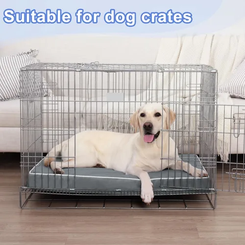 Miniatura 9 de KSIIA Cama Extra Grande para Perro para Almohadilla de Jaula, Cama Impermeable para Perro con Funda Extraíble y Lavable, Espuma Tipo Caja de Huevos