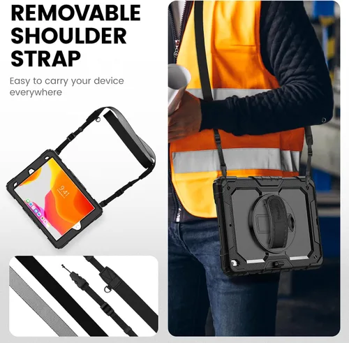 Miniatura 6 de Timecity - Funda para iPad de 9ª/8ª/7ª generación, de 10.2 pulgadas, funda protectora resistente con protector de pantalla, soporte giratorio