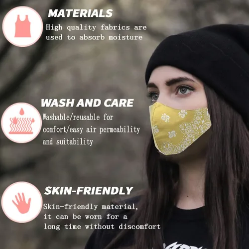 Miniatura 3 de Bandana de la cubierta de la cara, máscara de tela de algodón suave media cara protectora, pasamontañas de cachemira unisex de moda, Balaclava