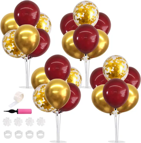 Miniatura 15 de TONIFUL Juego de 6 centros de mesa de globos de color azul marino y plateado para mesa, kit de arco de globos para decoraciones de graduación 2026
