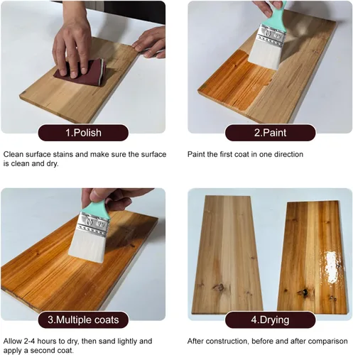 Miniatura 8 de Aceite Pure Tung para acabado de madera con cepillo de madera, aceite de madera de alta calidad, sellador de madera impermeable para interiores