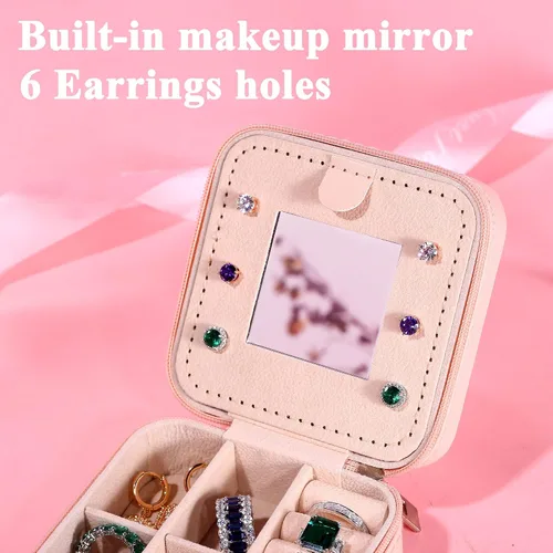 Miniatura 3 de Yesteel Joyero pequeño organizador de joyas, joyero para viajes, regalos de boda, regalo de compromiso, regalo de despedida de soltera, regalo