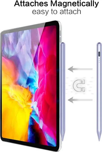 Miniatura 8 de Lápiz óptico para Apple iPad 2018-2025, Apple Pen de carga rápida de 10 minutos, lápiz Apple para iPad 11/10/9/8/7/6ª generación, accesorios Púrpura
