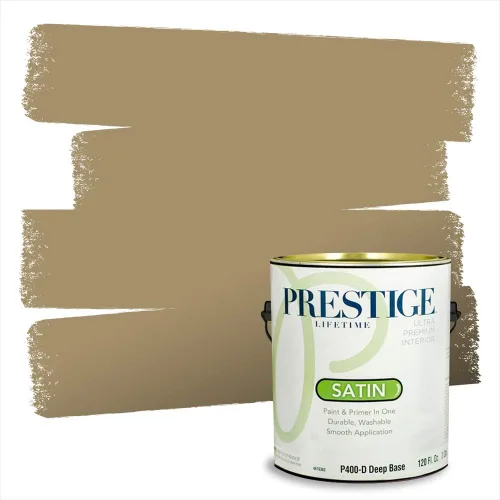 Miniatura 241 de PRESTIGE Paints Exterior Paint and Primer In One, 1-Gallon, Satin, Comparable Match of Benjamin Moore* Royal Linen* 931BM-PCM