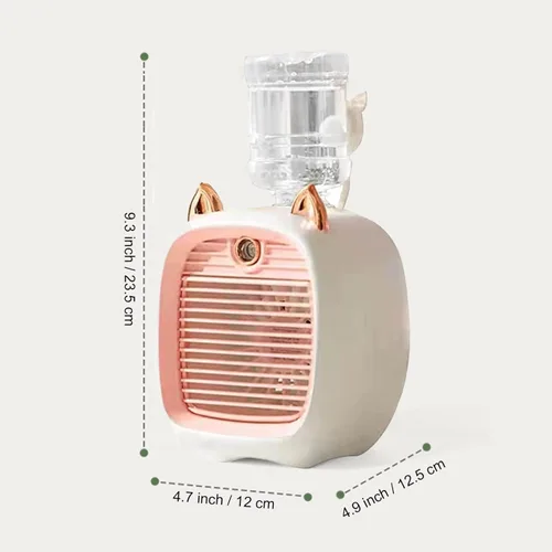 Miniatura 7 de Aire acondicionado portátil, mini ventilador de enfriamiento de oreja de gato de 40.6 fl oz con tanque de agua, ventilador de aire acondicionado 2