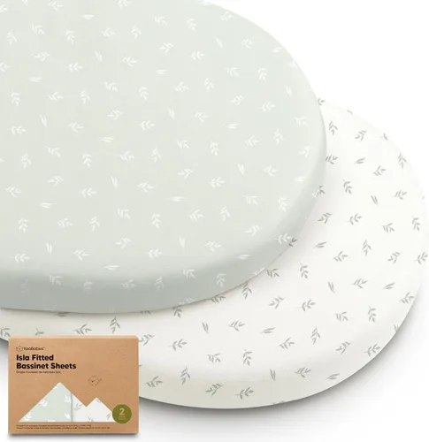 Miniatura 11 de Paquete de 2 sábanas de moisés para bebé niña y niño - 33x17 viscosa derivada de bambú, sábanas ajustables para colchón de moisés junto a la cama