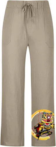 Miniatura 7 de GIERIDUC Pantalones deportivos para hombre Pantalones deportivos para hombre con bolsillos con cremallera para hombre, pantalones de vestir marrón