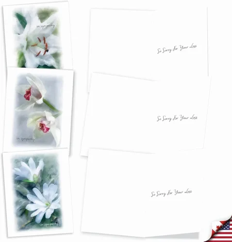 Miniatura 2 de The Best Card Company - 10 tarjetas de condolencias surtidas en caja (4 x 5.12 pulgadas) - Saludos de condolencia, duelo - Blooming Memories M6598SRG