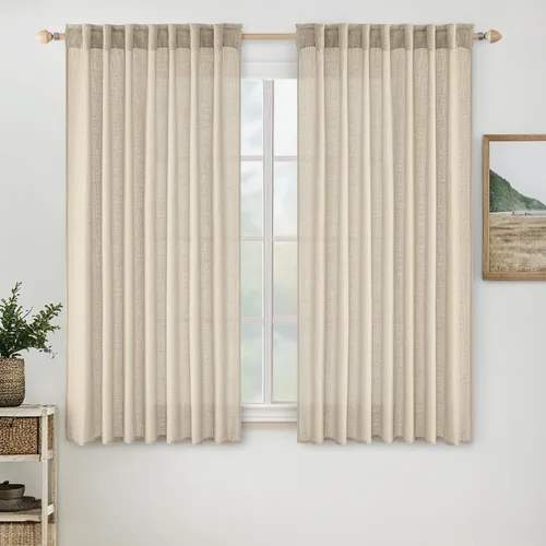Miniatura 33 de MIULEE Cortinas de lino blanco de 108 pulgadas de largo para dormitorio, sala de estar, cortinas de ventana con textura de lino suave y grueso, Lino