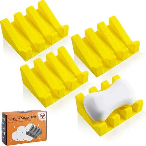 Miniatura 59 de Jabonera Autodrenante con Soporte, Jabonera de Silicona, para Baño, Cocina, Esponjas, Puede Extender la Vida del Jabón, Mantiene las Barras de Jabón