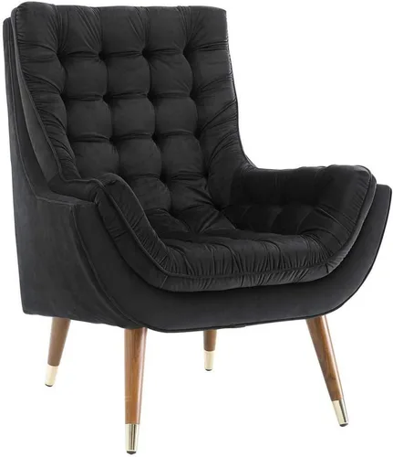 Miniatura 10 de Modway EEI-3001-BRN - Silla de salón tapizada de terciopelo con botones, color marrón