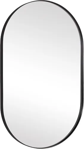 ANDY STAR Espejo de Tocador Negro, Espejos Ovalados de 24x36'' para Baño, Espejo Ovalado Negro, Espejo en Forma de Píldora, Espejos de Tocador con