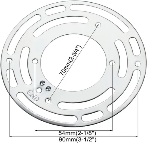 Miniatura 3 de Tsurpcao Soporte de montaje para lámpara de techo de 4 pulgadas, 4 pulgadas de diámetro, universal, hierro chapado en zinc, plata, 4