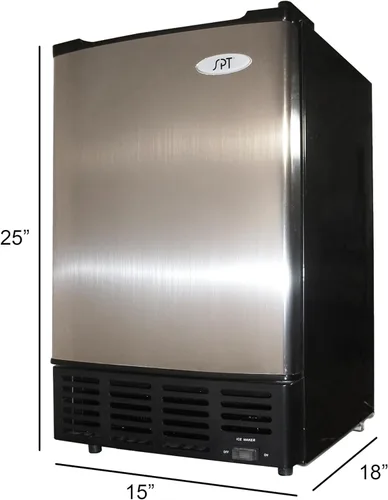 Miniatura 2 de Sunpentown, IM-150US. Productor de hielo bajo encimera de acero inoxidable con congelador.