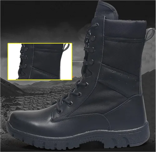 Miniatura 4 de Botas de trabajo tácticas militares para hombres con cremallera lateral Botas de combate del ejército