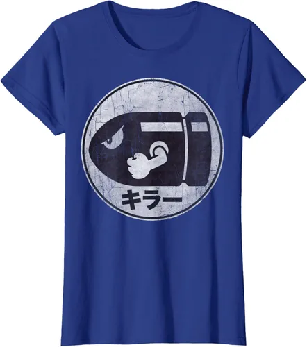 Miniatura 42 de Super Mario Camiseta con logotipo de Bullet Bill Distressed en Kanji
