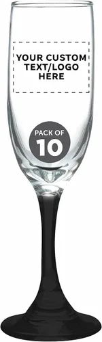 Miniatura 21 de DISCOUNT PROMOS Premiere - Juego de 10 copas de champán de 6.25 onzas, paquete a granel, elegantes vasos para bodas, eventos y regalos Blanco - Azul