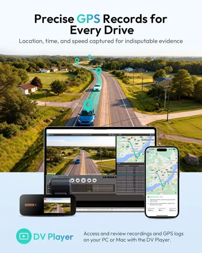 Miniatura 6 de BOTSLAB Cámara de tablero 4K delantera y trasera, cámara de tablero ultra ancha de 170° 4K+2K con ADAS, visión nocturna, modo de estacionamiento