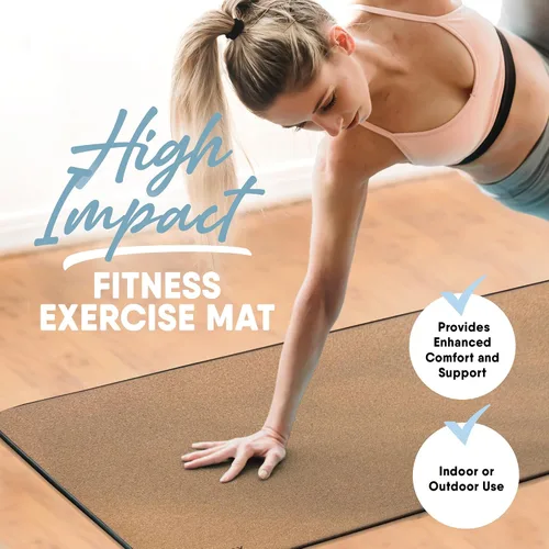 MICRODRY Tapete de corcho para yoga, pilates, ejercicio y más, tapete de fitness para entrenamiento en casa, 72 pulgadas de largo x 26 pulgadas de