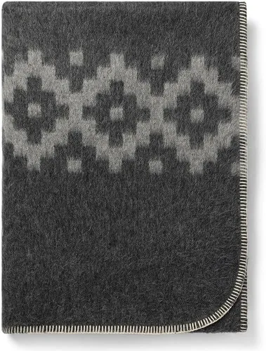 Miniatura 20 de Manta gruesa de lana de alpaca para acampar al aire libre o uso en interiores, diseño étnico, suave lana peruana de alpaca disponible en tamaño Gris
