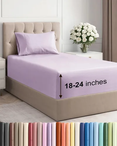 Miniatura 128 de Sábanas King divididas con bolsillos extra profundos, sábanas transpirables y refrescantes de 5 piezas, sábanas de lujo para hotel, suaves, sin 22
