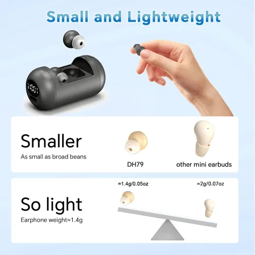 Miniatura 2 de Xmenha Auriculares planos para dormir para dormir de lado, cómodos, discretos, invisibles, mini, pequeños, pequeños, con cancelación de ruido