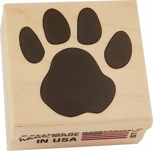 Miniatura 3 de Sello de goma con estampado de pata de león y tigre de gato, 1" x 1.25", #ST0200