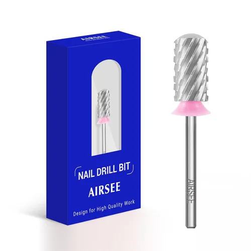 Miniatura 22 de AIRSEE Punta de broca de carburo de tungsteno para uñas acrílicas, cabeza de lima eléctrica Efile para manicura, pulido, arte, remoción de gel, 3/32