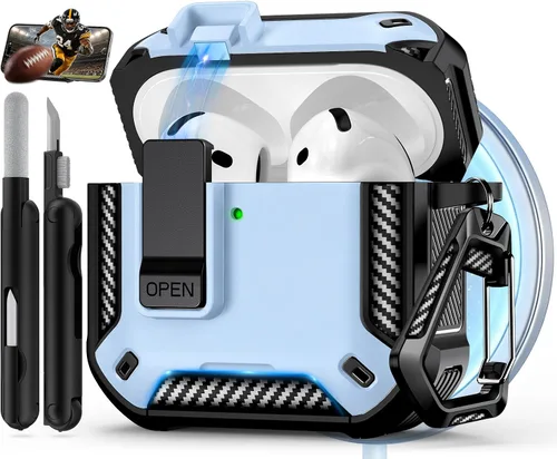 Miniatura 29 de Funda para AirPods Pro de 2 generación con soporte para teléfono, diseño de interruptor automático de protección completa contra caídas con kit