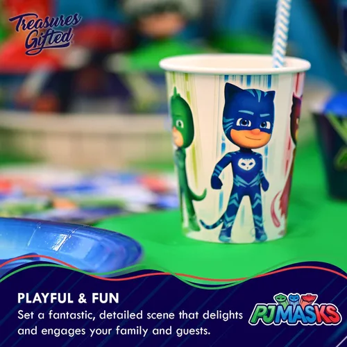 Miniatura 4 de Treasures Gifted Decoraciones de fiesta de PJ Masks con licencia oficial, vasos de papel de 9 onzas, 24 unidades, suministros de fiesta