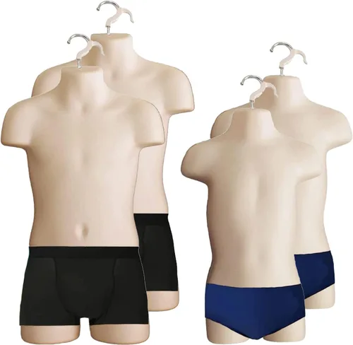 Miniatura 9 de Maniquí de inyección de plástico para torso y gancho para colgar en forma de torso para niños pequeños y niños (color negro, juego de 1)