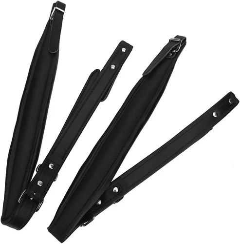 Vbestlife Adult Accordion Straps, Adjustable Pu Leather Accordion Shoulder Straps Set Comfortable Accordion Belt (Black) Accordion Extra Large