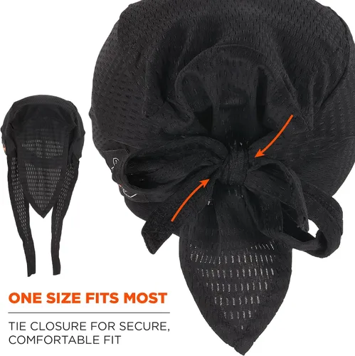 Miniatura 7 de Ergodyne Skullerz 8948 Mesh Do Rag Bandana y Bump Cap Inserto con Flexión Mejorada, Negro