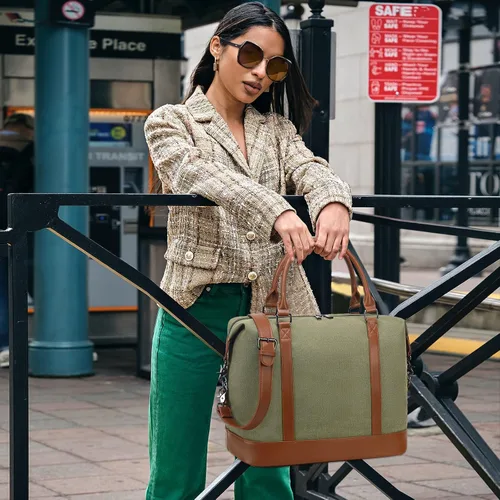Miniatura 37 de BLUBOON Bolsas de viaje con cremallera, bolsa de lona para mujer, bolsa de fin de semana para mujer, bolsa de lona para llevar en la bolsa de lona