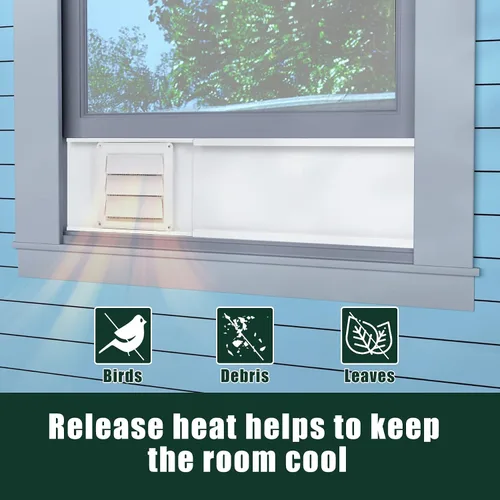 Miniatura 6 de Flehomo Kit de ventana de ventilación de secadora, incluye cubierta de ventilación de secadora con solapas móviles, kit de ventilación de secadora