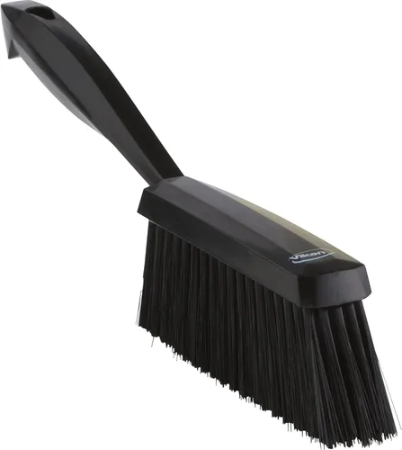 Vikan 45879 Cepillo de limpieza de banco, cepillo de cerdas suaves de polipropileno/poliéster, cepillo y barredora con asa, 14 pulgadas, color negro