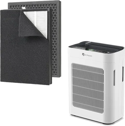 Miniatura 6 de Dr.Prepare Filtro de repuesto para purificador de aire DAP01, paquete de 2, filtro HEPA de 3 etapas con prefiltro lavable y carbón activado