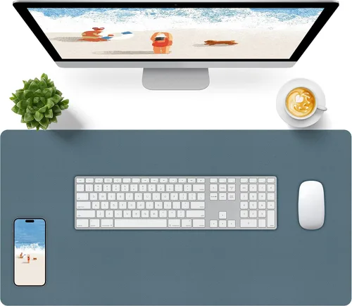 Miniatura 43 de Bloss Almohadilla de escritorio de cuero y reposamuñecas para teclado, alfombrilla grande para mouse + almohadilla para teclado + soporte de muñeca