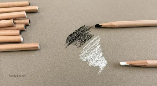 Miniatura 3 de MAIMOUFIN Paquete de 5 hojas de papel lijado pastel, papel de dibujo para artistas, tamaño pequeño, papel de lija de arte de colores mixtos