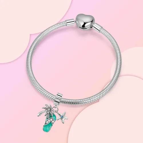 Miniatura 72 de Dije de girasol con diseño de estrella y luna y elefante para pulsera, collar de plata de ley 925, dijes de corazón de amor para mujer, regalo