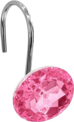 Miniatura 14 de Gibelle Ganchos para cortina de ducha, anillos de cortina de ducha en forma de diamante, ganchos para cortinero de baño, diamantes de imitación