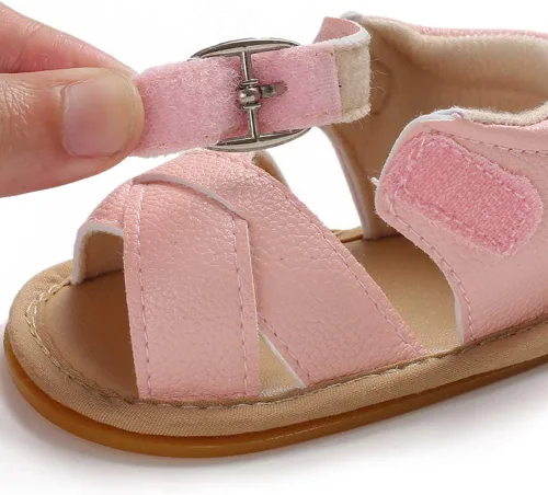 Miniatura 6 de SOFMUO Sandalias brillantes con lazo para bebés, niñas y niños, suela de goma antideslizante y suave de primera calidad, zapatos de verano